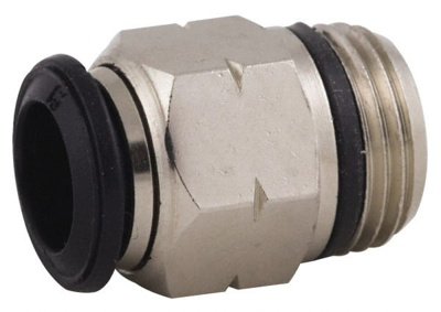 Push-To-Connect Tube to Universal Thread Tube Fitting: Male, Straight, 1/2" Thread