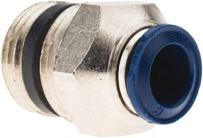 Push-To-Connect Tube to Male & Tube to Male NPTF Tube Fitting: Male, Straight, 1/2" Thread, 3/8" OD