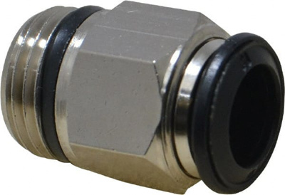 Push-To-Connect Tube to Universal Thread Tube Fitting: Male, Straight, 3/8" Thread