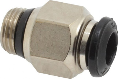 Push-To-Connect Tube to Universal Thread Tube Fitting: Male, Straight, 1/8" Thread