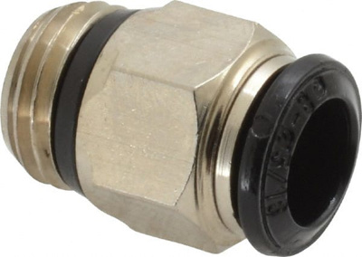 Push-To-Connect Tube to Universal Thread Tube Fitting: Male, Straight, 1/4" Thread