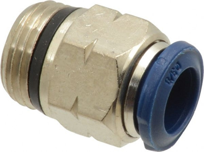 Push-To-Connect Tube to Universal Thread Tube Fitting: Male, Straight, 3/8" Thread, 3/8" OD