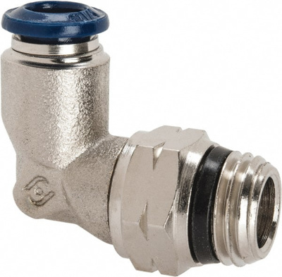 Push-To-Connect Tube to Universal Thread Tube Fitting: Swivel Elbow, 1/4" Thread, 1/4" OD