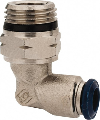 Push-To-Connect Tube to Universal Thread Tube Fitting: Swivel Elbow, 3/8" Thread, 1/4" OD