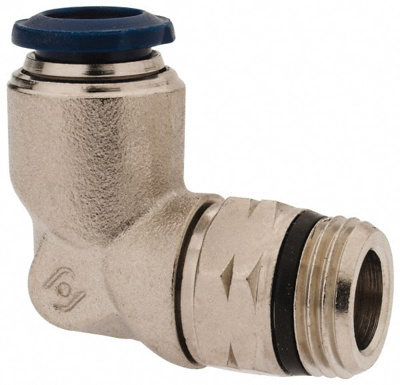 Push-To-Connect Tube to Universal Thread Tube Fitting: Swivel Elbow, 3/8" Thread, 3/8" OD