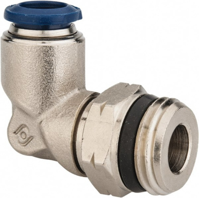 Push-To-Connect Tube to Universal Thread Tube Fitting: Swivel Elbow, 1/2" Thread, 3/8" OD