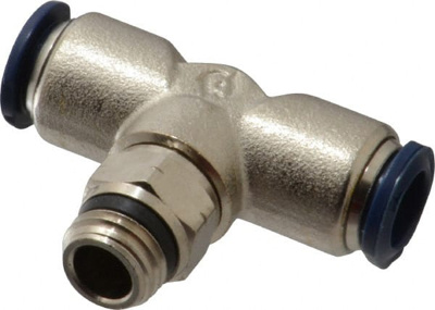Push-To-Connect Tube to Universal Thread Tube Fitting: Swivel Branch Tee, 1/4" Thread, 3/8" OD