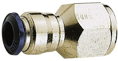 Push-To-Connect Tube to Female & Tube to Female NPT Tube Fitting: Female, Straight, 1/4" Thread, 1/4