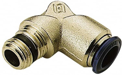 Push-To-Connect Tube to Male & Tube to Male NPT Tube Fitting: Fixed Elbow, 1/8" Thread, 1/4" OD