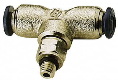 Push-To-Connect Tube to Male & Tube to Male UNF Tube Fitting: Swivel Branch Tee, #10-32 Thread, 5/32