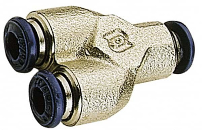Push-To-Connect Tube to Tube Tube Fitting: Union Y, 1/4" OD