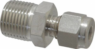 1/4" Tube OD x 3/8 MPT Stainless Steel Compression Tube Male Connector