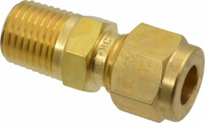 5/16" Tube OD x 1/4 MPT Brass Compression Tube Male Connector