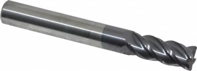 5/16" Diam 4 Flute Solid Carbide 0.02" Corner Radius End Mill