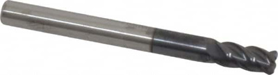 3/16" Diam 4 Flute Solid Carbide 0.03" Corner Radius End Mill