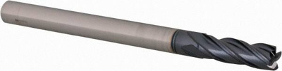 4mm Diam 4 Flute Solid Carbide 0.4mm Corner Radius End Mill
