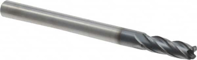 4mm Diam 4 Flute Solid Carbide 0.8mm Corner Radius End Mill