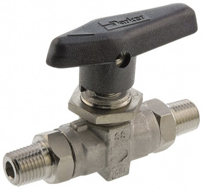 3/8" Pipe, MNPT x MNPT End Connections, Stainless Steel, Inline, Two Way Flow, Instrumentation Ball 