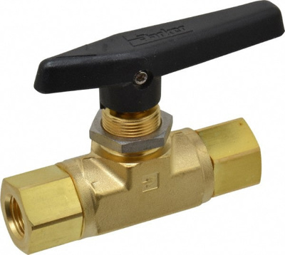 3/8" Pipe, FNPT x FNPT End Connections, Brass, Inline, Two Way Flow, Instrumentation Ball Valve