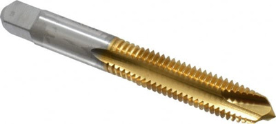 M10x1.50 Metric Coarse 6H 3 Flute TiN Finish High Speed Steel Spiral Point Tap
