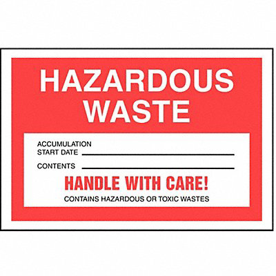 DOT Handling Label Waste 6 Label W PK25