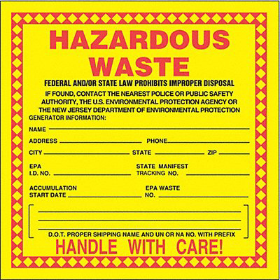 DOT Handling Label Waste 6 W PK25