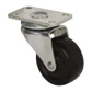 Swivel Top Plate Caster: Soft Rubber, 1-5/8" Wheel Dia, 47/64" Wheel Width, 70 lb Capacity, 2-9/32" 