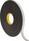 Black Double-Sided Polyethylene Foam Tape: 3/4" Wide, 36 yd Long, 1/16" Thick, Rubber Adhesive
