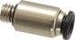 Push-To-Connect Tube to Metric Thread Tube Fitting: Male with Internal Hex, Straight, M5 Thread