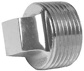 Brass Pipe Square Head Plug: 3/8" Fitting, MNPT x FNPT, Class 125