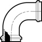 Sanitary Stainless Steel Pipe 90 &deg; Elbow, 2-1/2", E-Line Connection